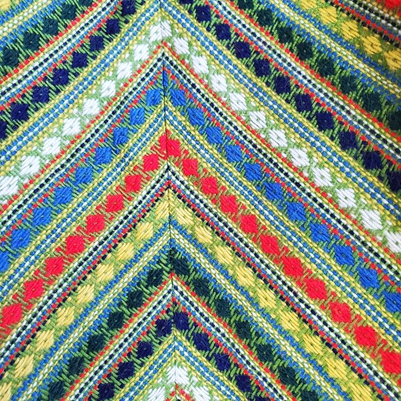 Vintage 70's Green Striped Poncho - Picture 7 of 7